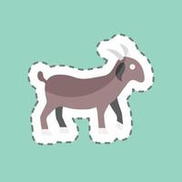 Sticker line cut Goat. suitable for Garden symbol. simple design editable. design template vector. simple symbol illustration vector