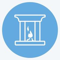 Icon Fireplace. suitable for Home symbol. blue eyes style. simple design editable. design template vector. simple symbol illustration vector