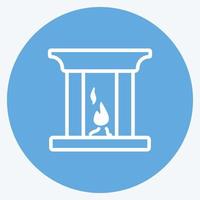 icono de chimenea. adecuado para el símbolo del hogar. estilo de ojos azules. diseño simple editable. vector de plantilla de diseño. ilustración de símbolo simple