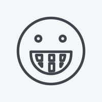 Icon Emoticon Big Grin. suitable for Emoticon symbol. line style. simple design editable. design template vector. simple symbol illustration vector