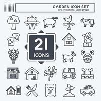 Garden Icon Set. suitable for Education symbol. line style. simple design editable. design template vector. simple symbol illustration vector