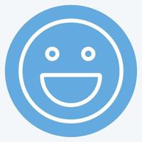 Icon Emoticon Laughing. suitable for Emoticon symbol. blue eyes style. simple design editable. design template vector. simple symbol illustration vector