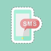 Sticker line cut SMS Notification. suitable for Education symbol. simple design editable. design template vector. simple symbol illustration vector