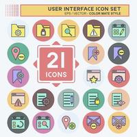 User Interface Icon Set. suitable for Web Interface symbol. color mate style. simple design editable. design template vector. simple symbol illustration vector