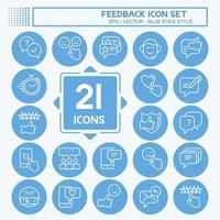 Feedback Icon Set. suitable for Web Interface symbol. Blue Eyes Style. simple design editable. design template vector. simple symbol illustration vector