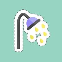 Sticker line cut Shower. suitable for Spa symbol. simple design editable. design template vector. simple symbol illustration vector