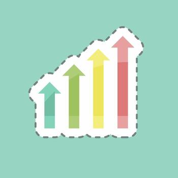 Sticker line cut Revenues. suitable for digital web symbol. simple design editable. design template vector. simple symbol illustration vector