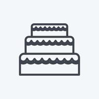 Icon Wedding Cake. suitable for Wedding symbol. line style. simple design editable. design template vector. simple symbol illustration vector
