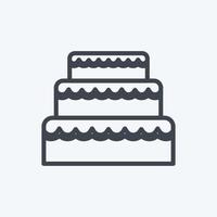 pastel de bodas icono. adecuado para el símbolo de la boda. estilo de línea diseño simple editable. vector de plantilla de diseño. ilustración de símbolo simple