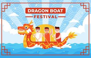 concepto del festival del barco del dragón vector