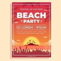 cartel del festival de la fiesta en la playa vector