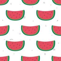 cute sweet summer seamless pattern with watermelon slices. for wallpaper, fabric, wrapping paper or decoration. Vector shabby hand drawn illustration