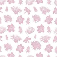 fondo de patrón floral suave de primavera con flores de flor para textiles de moda, gráficos, fondos y artesanías. flores lindas suaves de verano vector