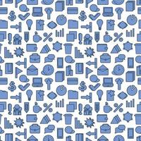 Vector set of design seamless pattern and elements for Corporate Management, business in trendy linear style. Template with linear icons