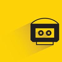blind robot icon yellow background vector
