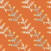 Hand drawn a sprig with berries seamless pattern. Branch with leaves and berry wallpaper. vector