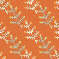 Hand drawn a sprig with berries seamless pattern. Branch with leaves and berry wallpaper. vector