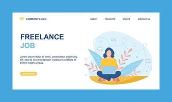 Freelance page template vector