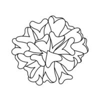 Hand drawn cute succulent in style doodle. graphic sketch home flower Cubic frost. Vector illustration, isolated elements on a white background