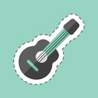 guitarra de corte de línea de pegatina. adecuado para el símbolo del salvaje oeste. diseño simple editable. vector de plantilla de diseño. ilustración de símbolo simple