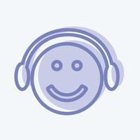 reproductor de música con emoticonos de iconos. adecuado para el símbolo de emoticono. estilo de dos tonos. diseño simple editable. vector de plantilla de diseño. ilustración de símbolo simple