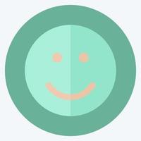 Icon Emoticon Smile. suitable for Emoticon symbol. flat style. simple design editable. design template vector. simple symbol illustration vector