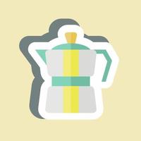 Sticker Moka Pot. suitable for Drink symbol. simple design editable. design template vector. simple symbol illustration vector