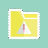 Sticker line cut Warning on Folder. suitable for User Interface symbol. simple design editable. design template vector. simple symbol illustration vector