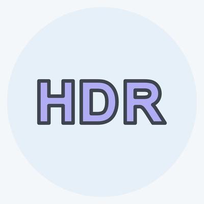 Icon HDR On. suitable for Photo Editing symbol. color mate style. simple design editable. design template vector. simple symbol illustration
