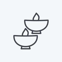 Icon Lighted Bowls. suitable for Spa symbol. line style. simple design editable. design template vector. simple symbol illustration vector