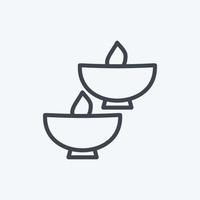 Icon Lighted Bowls. suitable for Spa symbol. line style. simple design editable. design template vector. simple symbol illustration vector