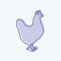 icono de pollo. adecuado para el símbolo animal. estilo de dos tonos. diseño simple editable. vector de plantilla de diseño. ilustración de símbolo simple