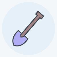 Icon Hand Shovel. suitable for garden symbol. color mate style. simple design editable. design template vector. simple symbol illustration vector