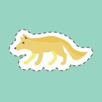 Sticker line cut Wolf. suitable for animal symbol. simple design editable. design template vector. simple symbol illustration vector