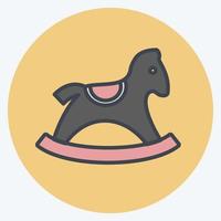 Icon Rocking Horse. suitable for Toy symbol. color mate style. simple design editable. design template vector. simple symbol illustration vector