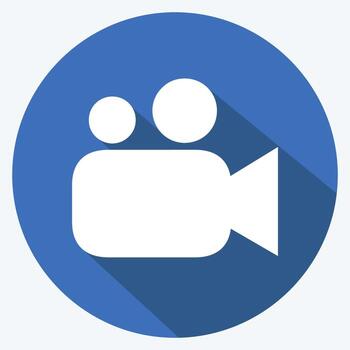 Icon Video Camera. suitable for Mobile Apps symbol. long shadow style. simple design editable. design template vector. simple symbol illustration vector