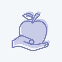 icono con manzana. adecuado para el símbolo de acciones manuales. estilo de dos tonos. diseño simple editable. vector de plantilla de diseño. ilustración de símbolo simple