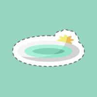 Sticker line cut Floating Flowers. suitable for Spa symbol. simple design editable. design template vector. simple symbol illustration vector