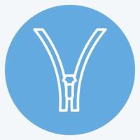Icon Zipper. suitable for Tailor symbol. blue eyes style. simple design editable. design template vector. simple symbol illustration vector