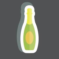 Sticker Champagne. suitable for party symbol. simple design editable. design template vector. simple symbol illustration vector