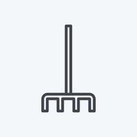 Icon Fork picking leaves. suitable for garden symbol. line style. simple design editable. design template vector. simple symbol illustration vector