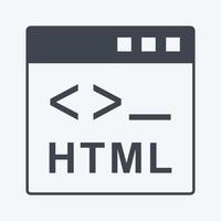 icono html. adecuado para el símbolo de programación. estilo de glifo. diseño simple editable. vector de plantilla de diseño. ilustración de símbolo simple