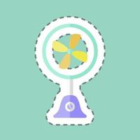 Sticker line cut Table Fan. suitable for Home symbol. simple design editable. design template vector. simple symbol illustration vector