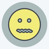 Icon Emoticon Annulled. suitable for Emoticon symbol. color mate style. simple design editable. design template vector. simple symbol illustration vector