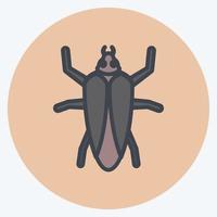 Icon Cockroach. suitable for Animal symbol. color mate style. simple design editable. design template vector. simple symbol illustration vector