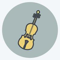 icono de violonchelo. adecuado para el símbolo de la música. estilo compañero de color. diseño simple editable. vector de plantilla de diseño. ilustración de símbolo simple