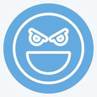Icon Emoticon Evil. suitable for Emoticon symbol. blue eyes style. simple design editable. design template vector. simple symbol illustration vector