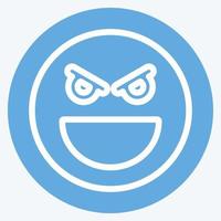 Icon Emoticon Evil. suitable for Emoticon symbol. blue eyes style. simple design editable. design template vector. simple symbol illustration vector