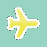 modo avión de corte de línea de pegatina. adecuado para el símbolo de aplicaciones móviles. diseño simple editable. vector de plantilla de diseño. ilustración de símbolo simple