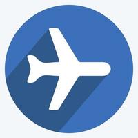 icono de modo avión. adecuado para el símbolo de aplicaciones móviles. estilo de sombra larga. diseño simple editable. vector de plantilla de diseño. ilustración de símbolo simple